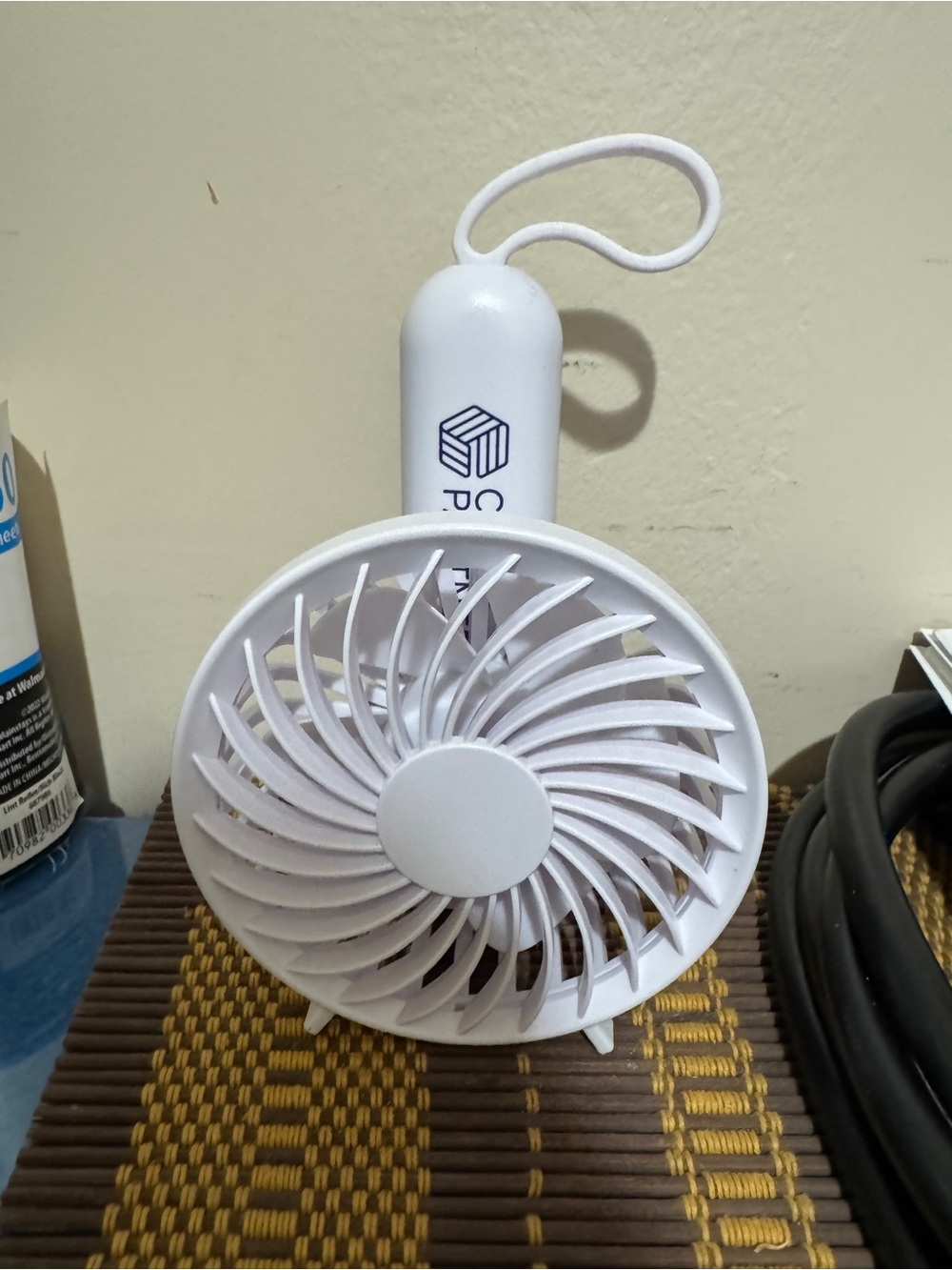 Portable White Handheld Fan - Compact Rechargeable